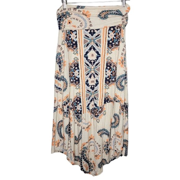 Maeve Anthropologie Medium Paisley Asymmetrical Multicolored‎ Flowy Skirt - Picture 2 of 5